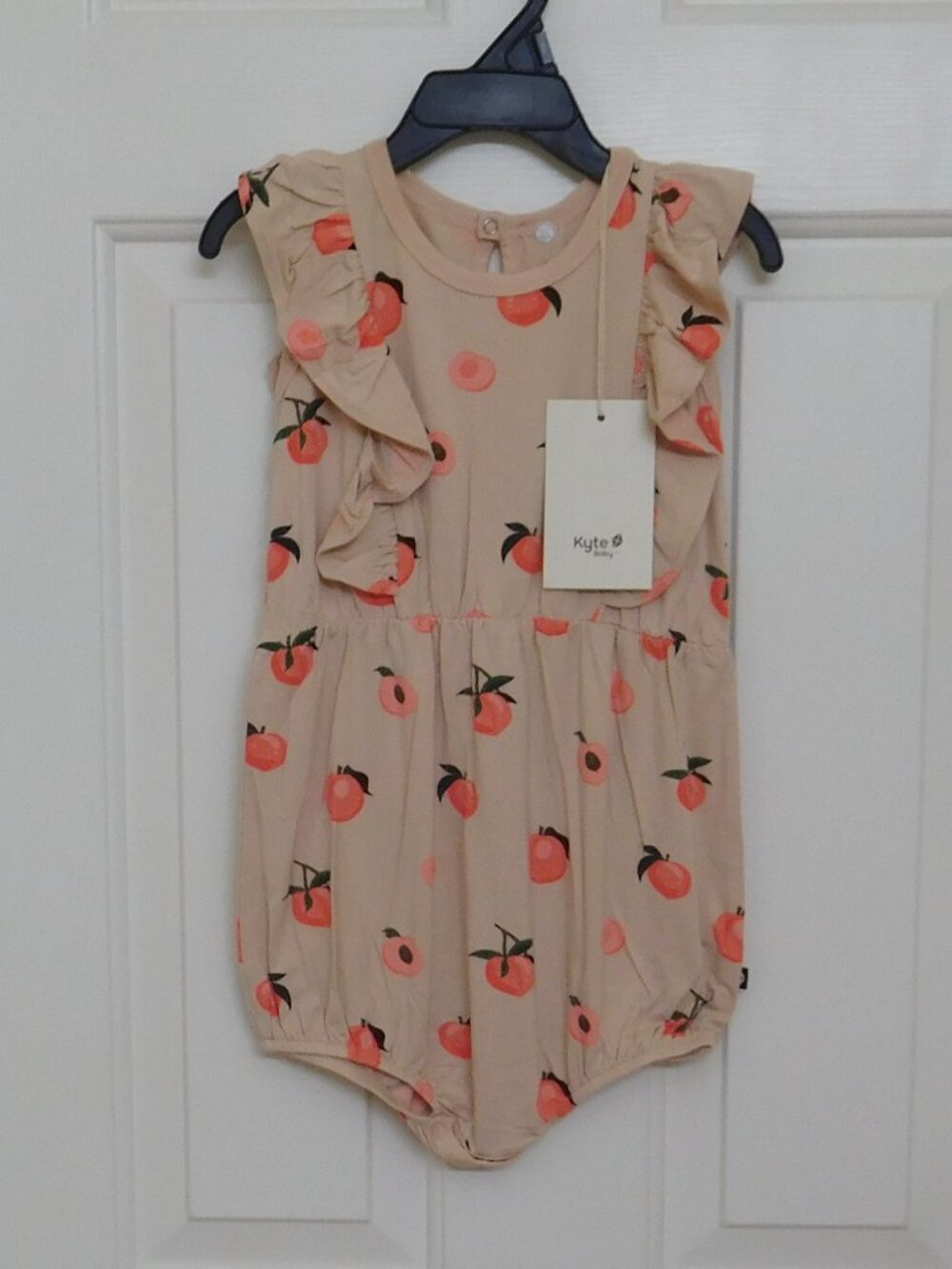 NWT Kyte Baby Beige Peach Print Bubble Romper sz 3t
